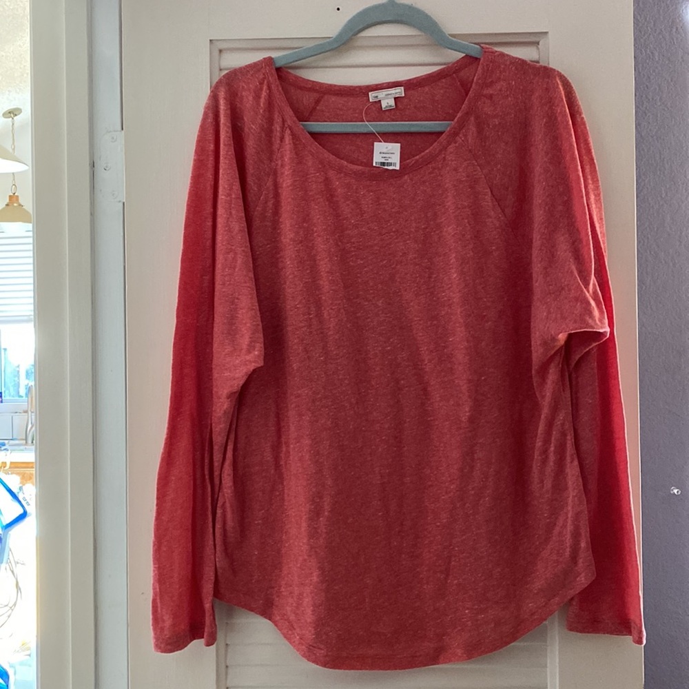 NWT Gap Red long sleeve shirt woman’s size large